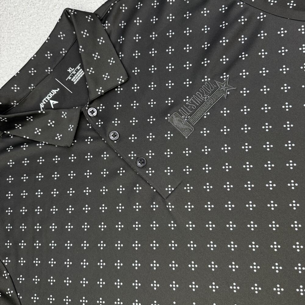 NBA All-Star 2024 Shirt Mens XL Black NBA Basketball Polo Indianapolis Antigua